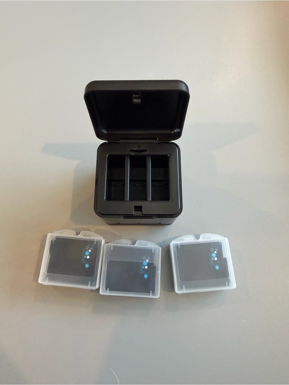 NEW 3-Bank Battery Charger And 3 Batteries GoPro 5/6/7/8 Hero Compatible.